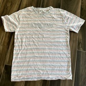 Guess ASAP Rocky Striped T-Shirt Cotton Candy S Small Oversized Mens Pink